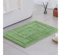 GRANNY SAYS Bath Mat 40 x 60 cm, Pack of 1 Non Slip Bathroom Mat, Super Absorbent Bath Matt for Bathroom Floor, Extra Soft Bathmat Mat, Microfiber Fluffy Shaggy Bath Rugs Machine Washable, Green