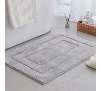 GRANNY SAYS Bath Mat Non Slip 60 x 90 cm, Large Bathroom Mat Grey, Super Soft Bath Matt Water Absorbent, Microfiber Thick Bath Rugs, Washable Bathmat Bathroom Accessories Decor, Shaggy Bath Mat