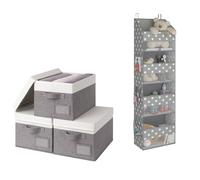 GRANNY SAYS Bundle of Cloth Storage Boxes with Lids and Back of Door Organiser