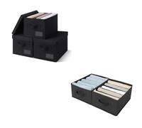 GRANNY SAYS Bundle of Cloth Storage Boxes with Lids and Clothes Organiser Boxes for Drawers