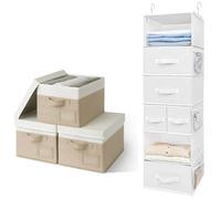 GRANNY SAYS Bundle of Storage Boxes with Lids and 6-Shelf Hanging Shelves