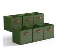 GRANNY SAYS Cube Storage Boxes, Pack of 6 Storage Cubes 27x27x27, Square Storage Boxes for Shelves, Collapsible Storage Cube Boxes, Kallax Storage Boxes for Organising Toys Accessory, Olive Green