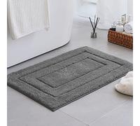 GRANNY SAYS Dark Grey Bath Mat 50 x 80 cm, Pack of 1 Non-Slip Bath Rug for Bathroom Floor, Extra Soft and Absorbent Bath Mat, Microfiber Fluffy Shaggy Bath Rug, Machine Washable Bath Matt Anti Slip