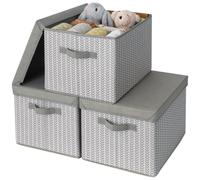 GRANNY SAYS Fabric Boxes with Lids Storage Bins with Handles Shelf Baskets for Organizing Storage Containers Extra Large Storage Boxes for Linens C