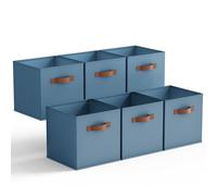 GRANNY SAYS Fabric Storage Cubes, Pack of 6 Cube Storage Boxes 27x27x27, Cloth Square Baskets for Organising Shelves, Collapsible Cube Box Bins, Cubby Unit Organisers for Accessory, Dusty Blue