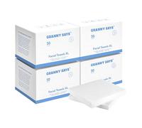 GRANNY SAYS Large Face Towels Disposable, 200 Count Face Cleansing Wipes Ultra Soft, Disposable Face Cloths, Face Tissue Sensitive Skin, Disposable Towels for Facial Cleansing, Makeup Wipes Multipack