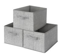 GRANNY SAYS Storage Boxes, Pack of 3 Fabric Storage Baskets for Closet Shelves Organizing, Large Storage Box Organizer for Storage & Organization, Closet Organizers and Storage for Clothes, Grey