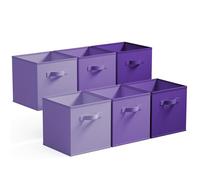 GRANNY SAYS Storage Cube Boxes 27x27 cm, Pack of 6 Fabric Storage Cubes, Square Cloth Baskets for Shelves, Foldable Cube Boxes, Cubby Unit Bins for Organising Accessories, Purple Gradient