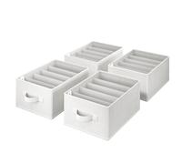 GRANNY SAYS Wardrobe Organisers for Clothes, Pack of 4 Trouser Organiser for Wardrobe, T Shirt Storage Organiser, Closet Organiser for Jeans Sheet Jumper Pants, Drawer Organiser Storage Boxes, White