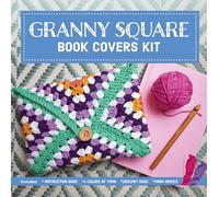 Granny Square Book Covers Kit: Crochet 10 Colorful Book Jackets and Covers - Includes: Instruction Book, 4 Colors of Yarn, Crochet Hook, Yarn Needle