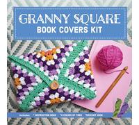 Granny Square Book Covers Kit: Crochet 10 Colorful Book Jackets and Covers - Includes: Instruction Book, 4 Colors of Yarn, Crochet Hook, Yarn Needle