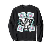 Granny Square Crochet Crew Maker Sweatshirt
