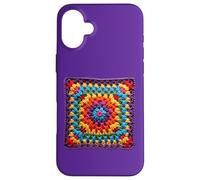 Granny Square Crochet Pattern Seventies Retro Case for iPhone 16 Plus