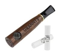 Granny's Premium Wooden Pipe with 9 mm Activated Carbon Filter, Walnut, Handmade, Pure Pipe, Narrow Pipe Mouthpiece, Gift Box, Pipe with Activated Carbon Filter, 9 mm (Pack of 6)
