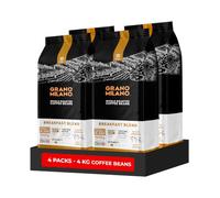 Grano Milano Coffee Beans 4kg Breakfast Blend 100% Arabica, Blonde Roast Intensity 2/5, Made in Italy, (Packaging May Vary)