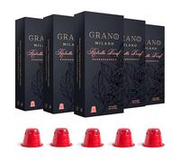 Grano Milano Ristretto Decaffeinato Coffee Capsules - 50 Pods Compatible with Nespresso Original line, Medium Roast - Intensity 10/12, Espresso Coffee Capsules Made in Italy
