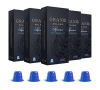 Grano Milano Supremo Coffee Capsules - 50 Pods Compatible with Nespresso Original line, Dark Roast - Intensity 11/12, Espresso Coffee Capsules Made in Italy