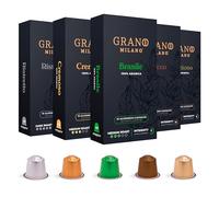 Grano Milano Variety Pack Coffee Capsules - 50 Aluminium Coffee Pods Compatible with Nespresso Original Line, Medium And Dark Roast, Made In Italy