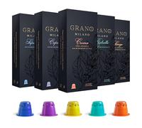 Grano Milano Variety Pack Coffee Capsules - 50 Pods Compatible with Nespresso Original line, Medium and Dark Roast, Espresso Coffee Capsules Made in Italy
