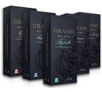 Grano Milano Variety Pack with Decaf Coffee Capsules - 50 Pods Compatible with Nespresso Original line, Medium and Dark Roast, Espresso Coffee Capsules Made in Italy