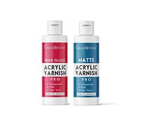 GRANOTONE Clear Coat Acrylic High Gloss & Matte Varnish Finish 100 ML Each 6.6 fl oz Pack of 2 Non Yellowing Non Toxic Anti Crazing for Pro Artists and Hobby Painters