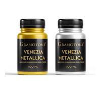 GRANOTONE Venezia Metallic Gold and Silver Acrylic Paint 100 ml Each Pack of 2 Non Fading and Shimmering with Rich Pigments Non Toxic Colours Ideal for Kids Artists and Beginners