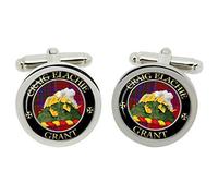 Grant Gaelic Scottish Clan Cufflinks in Chrome Box