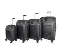 GRANT Highbred Suitcase Set of 3, 20 26 28 Inch, Hard Shell & Woven Fabric Hybrid, TSA007 Travel Sentry Locks, Expandable, 8 Wheel Double Spinner Luggage Sets, Cabin + 2 Hold, Black