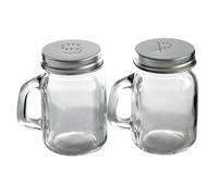 Grant Howard Glass Mini Mason 4 Ounce Salt and Pepper Shaker, Set of 2