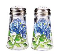 Grant Howard Hand Painted Tapered Salt and Pepper Shaker Set, Blue Hydrangeas, Blue