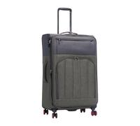 GRANT Poplin Suitcase Large 28 Inch, Lightweight Soft Shell Expandable Travel Case, 8 Wheel Spinner Hold & Cabin Luggage, TSA Combination Lock, Trolley Case, Brown & Army Green