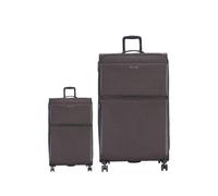 GRANT Tailored 2 Piece Set 20 + 32 Inch Suitcase Set, Soft Shell Lightweight Expandable Luggage, 8 Wheel Spinner Travel Trolley Cases with TSA Lock, Brown Army Green