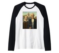 Grant Wood American Gothic Raglan Baseball Tee