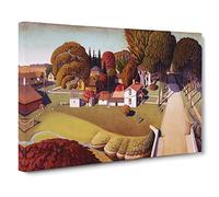 Grant Wood Birthplace of Herbert Hoover Canvas Print | Gallery Wrapped 30mm Frame Wall Art | 24x16 inches | Ready to Hang | Modern Landscape Picture | Living Room Bedroom Lounge Office