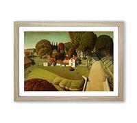 Grant Wood Birthplace of Herbert Hoover Framed Print | A2 Oak Framed Wall Art | Ready to Hang | Modern Nature Picture | Living Room Bedroom Lounge Office
