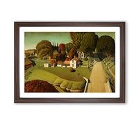 Grant Wood Birthplace of Herbert Hoover Framed Print | A2 Walnut Framed Wall Art | Ready to Hang | Modern Nature Picture | Living Room Bedroom Lounge Office