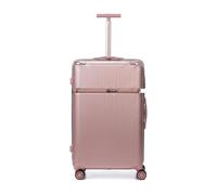 GRANT XXL Suitcase 32 Inch Hard Shell Extra Large Hold Luggage, 87x57x32cm 150L, TSA Lock, 8 Wheel 360 Spinner, Vertical Rib Rose Gold Trim, Pink