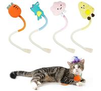 Grantop Catnip Toy Cat Biting Rope 4 Pieces Interactive Chew Toy Cat Made of Cotton Rope for Dental Care, Against Bad Breath Self-Employment - Cat Toy Gift for Cats
