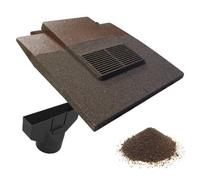 Granulated Antique Brown Plain In-Line Roof Tile Ventilator & Pipe Adapter