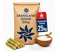 Granulated Sugar 25Kg Bulk White Cane Sugar Premium Quality Fine Granulated Sugar for Baking Cooking Beverages Natural Sweetener Large Bulk Pack for Home Kitchen and Commercial Use