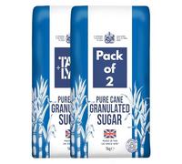Granulated White Sugar Pure Cane 1kg (Pack of 2) - Everyday Essential - Premium - Made in the UK