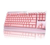 Granvela Z-77 Pink Mechanical Keyboard, 87-Key TKL, Wired,Brown Switches | Aluminium Panel, 9 mode LED Rainbow Backlit, NKRO, Anti-ghost, Hot-Swappable, 50gf tactile OUTEMU brown Switches,Splash-proof