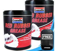 Granville 2 x 500g Rubber Grease - Red for Car Brake Caliper Pistons Hydraulic Systems Compatible to Natural Rubber & Synthetic Seals with 4Tress Non Slip Car Dash Mat (4T-GV-0846)