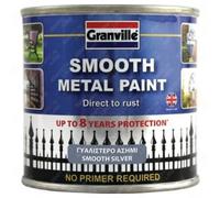 Granville Smooth Finish Direct To Rust Silver Metal Paint Tin 250Ml