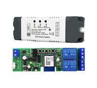 Graootoly 1 PCS Tuya Smart WiFi Switch Relay Module 2 CH AC/DC 7-32V RF/APP Smart Home for Alexa Google Home