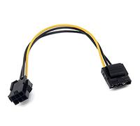 Graootoly 10 Pcs Molex to PCI-E Adapter IDE 4Pin 4 Pin Female to 6 Pin Female 6Pin Graphics Video Card Converter Cable