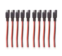 Graootoly 10PCS 15CM SAE 2 Pin Quick Connector Disconnect Plug 14AWG SAE Extension Cable Wire Harness for Motorcycle Solar Panel