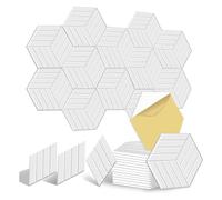 Graootoly 12 Pack Self Adhesive Acoustic Panels Soundproof Wall Panels,Sound Proof Foam Panels for Noise Absorbing White Easy to Use