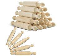 Graootoly 15 Pieces Wooden Mini Rolling Pin 6 Inches Long Kitchen Baking Rolling Pin Small Wood Dough for Children Fondant