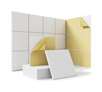Graootoly 18 Pack Self-Adhesive Acoustic Panels, 12x12x0.4Inch Sound Proof Foam Wall Panels,for Home Studio Office,White Durable Easy to Use
